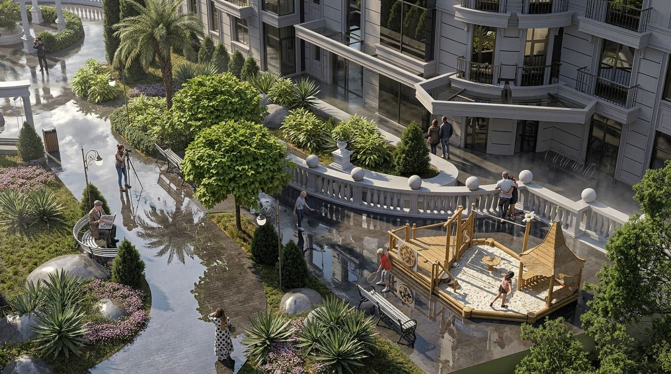 АК Киров рендер 20 — апартаментный комплекс Ялта